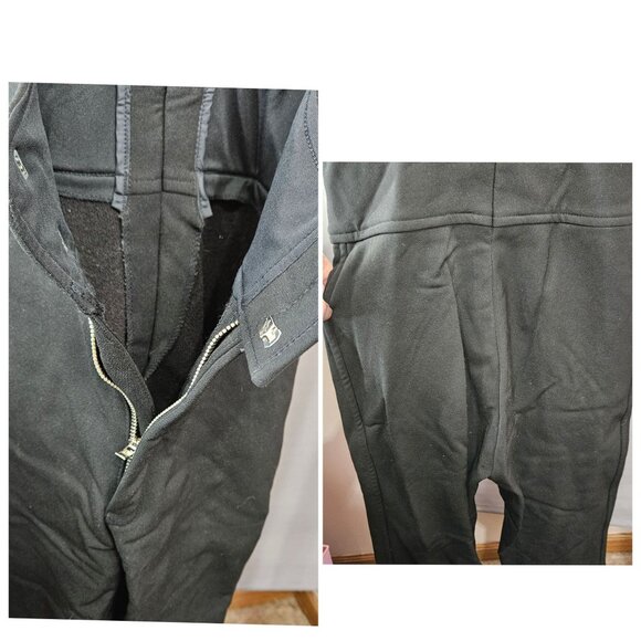 Vint Roffe Women Snow Ski Pant Bib Overall Jumpsuit 6 Black Wool Blend Zip USA - Picture 4 of 10